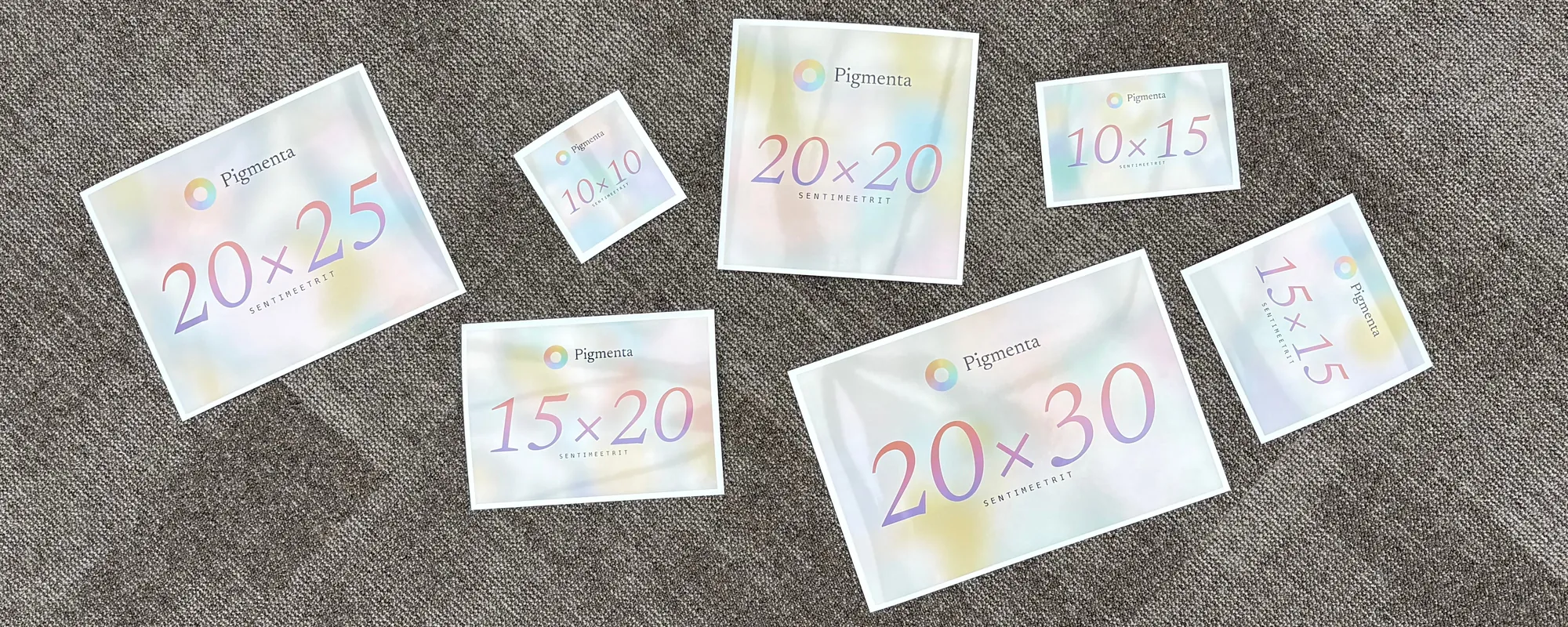 Fotoprintide suurused kõrvuti: 10×15 kuni panoraam